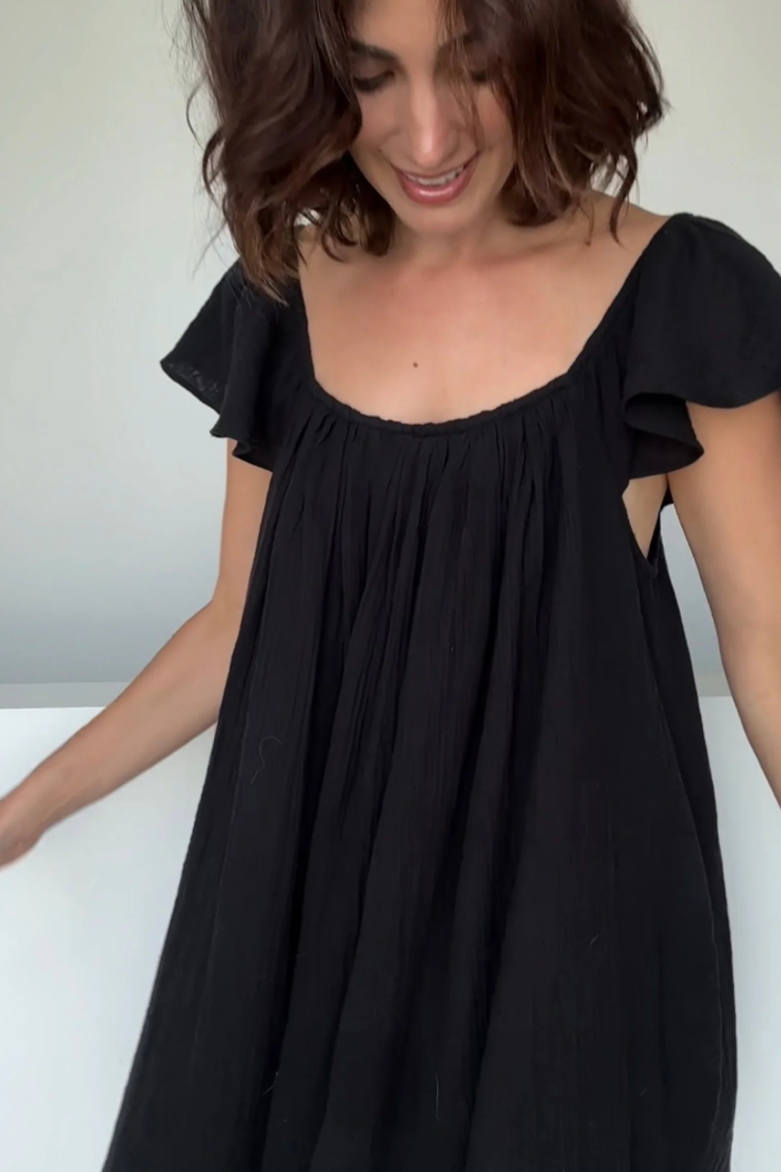 Ethereal Frill Nightie BLACK - Image 3