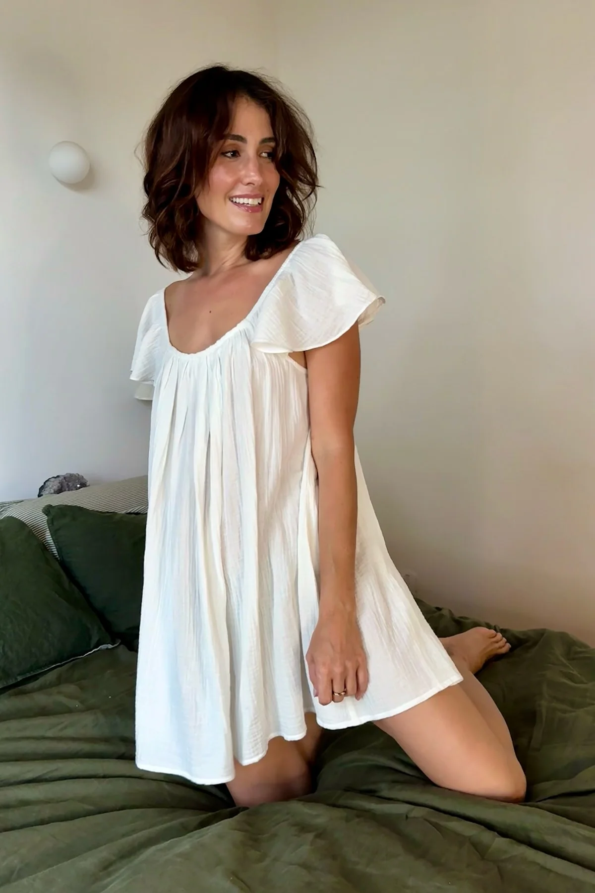 Ethereal Frill Nightie WHITE - Image 4