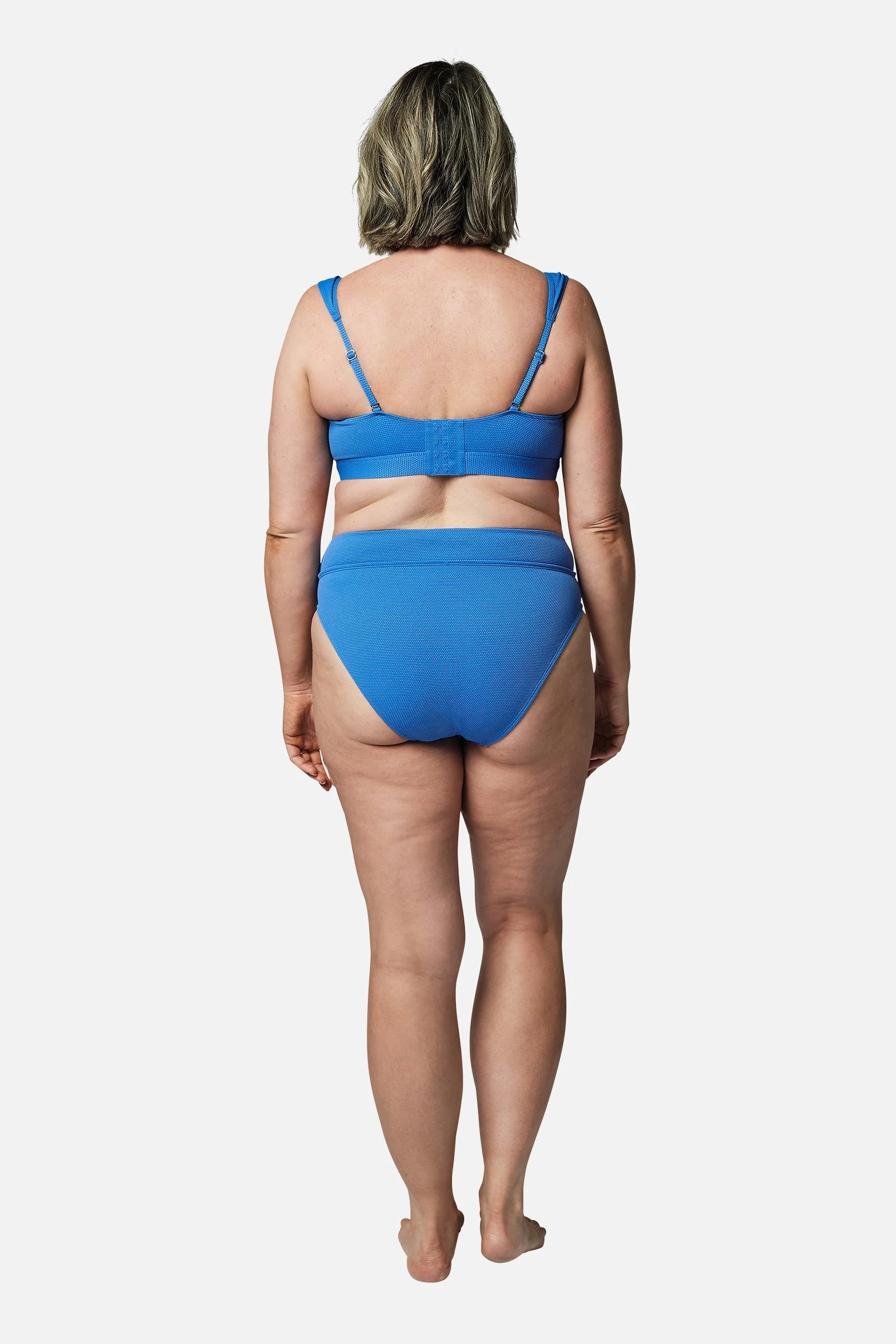 High-Cut High-Waisted Bikini Bottom SKY BLUE TEXTURE - Image 10