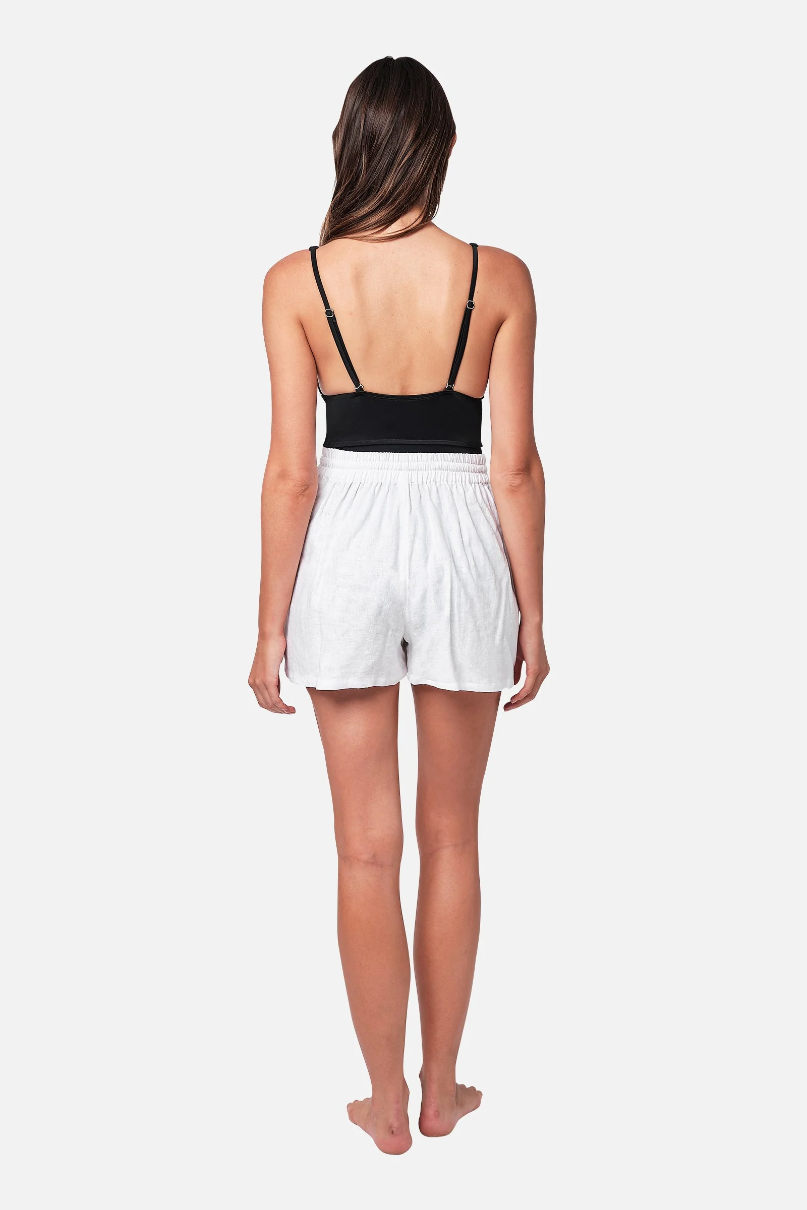 Linen Palazzo Shorts WHITE - Image 3
