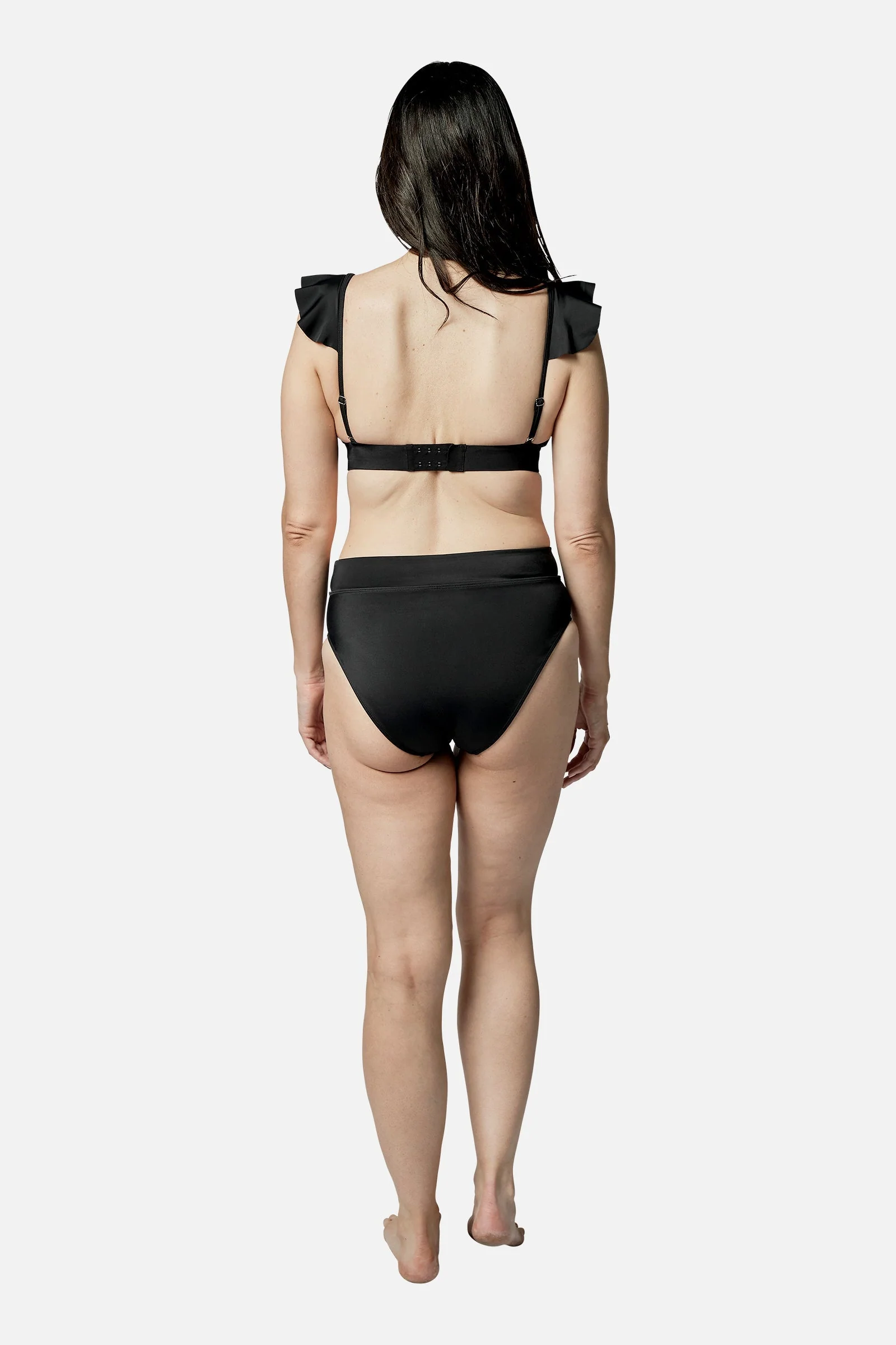 Never Say Never Bikini Bralette with Frill BLACK - Image 14