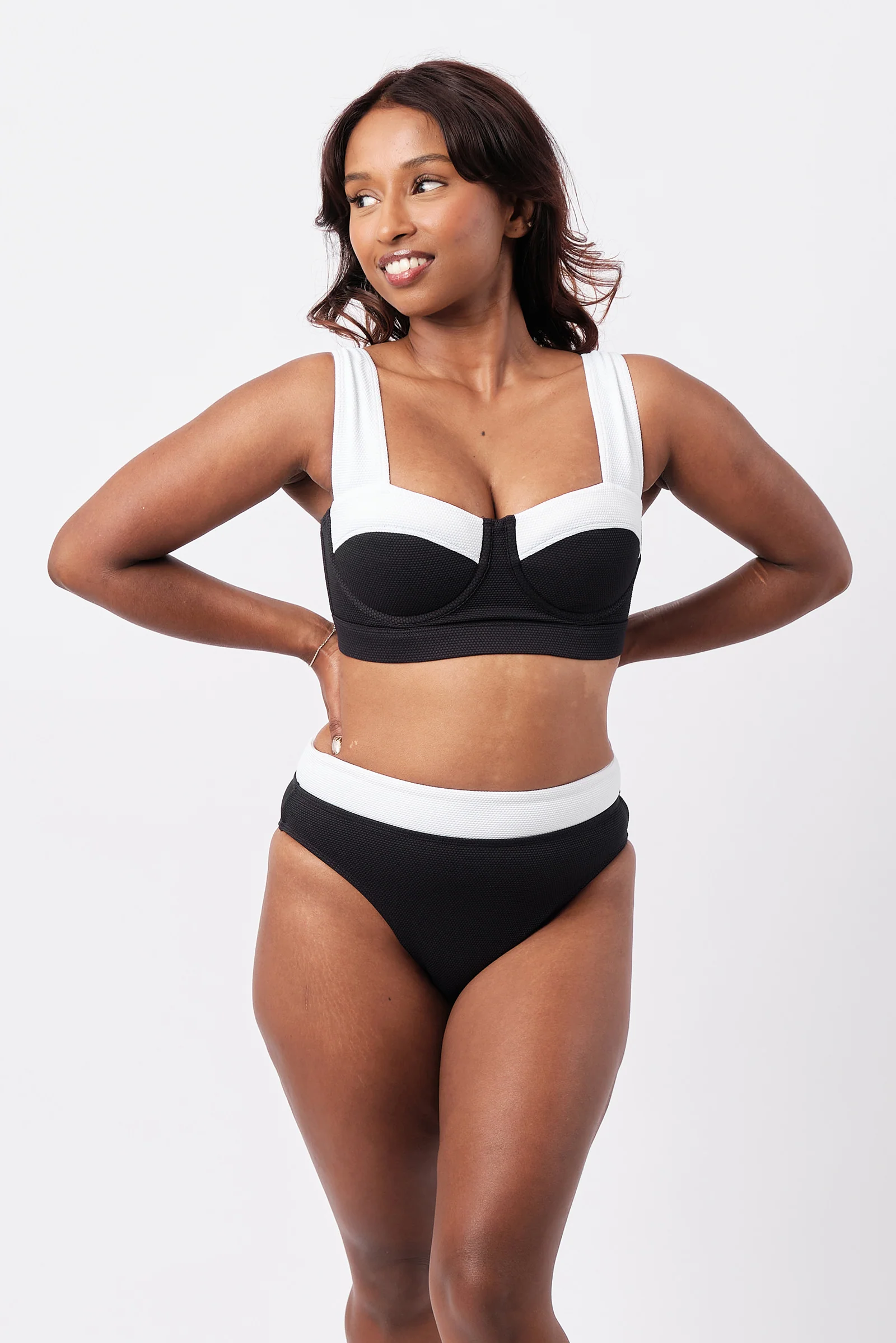Original Bustier Balconette Bikini Bralette MONOCHROME TEXTURE - Image 7