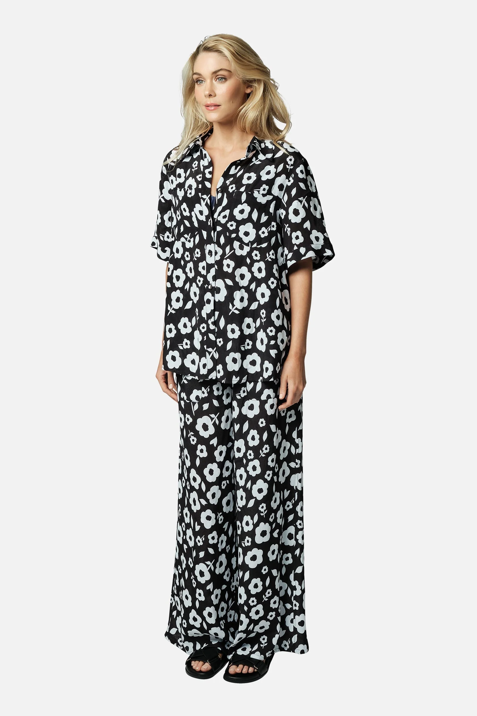 Palazzo Pants DAISY SILHOUETTE BLACK - Image 10